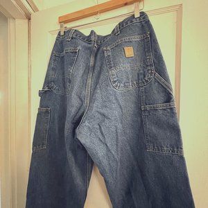 Carhartt Loose Original Fit Double Front Logger Dungaree Denim Jeans